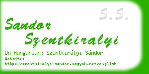 sandor szentkiralyi business card