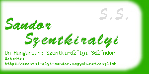 sandor szentkiralyi business card